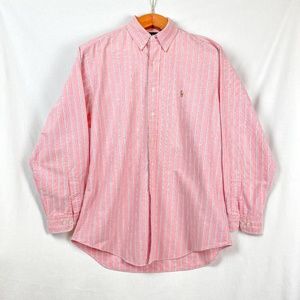 Ralph Lauren Mens Classic Fit Button Down Shirt Pink (17, 34/35)
